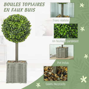 Lot de 2 plantes artificielles 50H cm en plastique vert