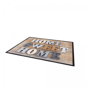 Paillasson SWEAT HOME Beige 40x60 Fait en Europe en polyamide doux et soyeux