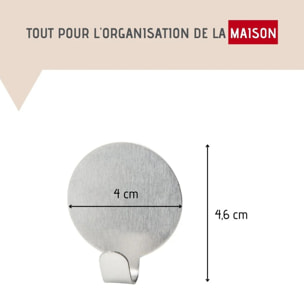 Lot de 2 crochet adhésifs ronds Fackelmann Tecno