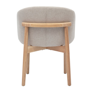 Chaises en tissu effet velours texturé beige et bois clair (lot de 2) TORVI