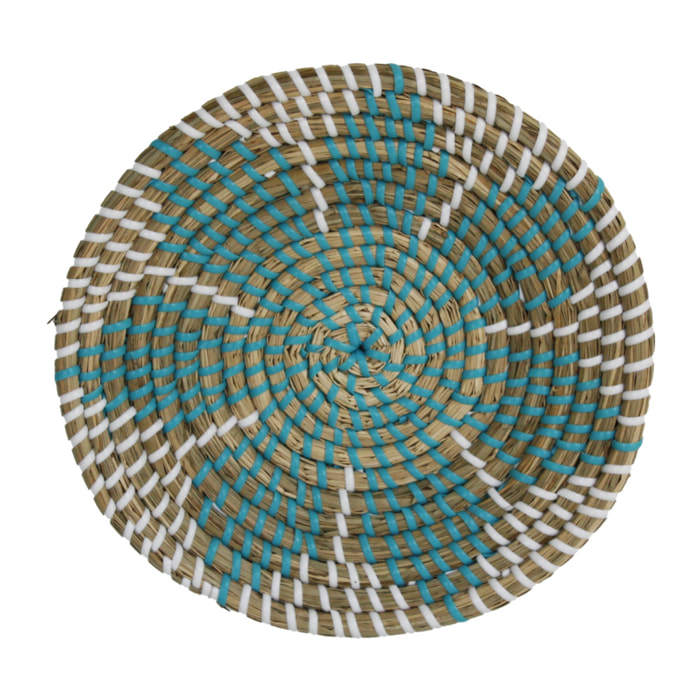 Assiette décorative en jonc O20 cm, Mandala