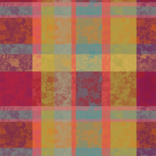 Nappe pur coton enduit motif jacquard bordeaux orange Mille sous bois automne