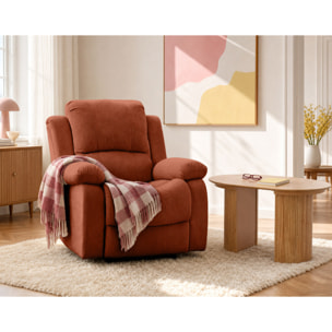 Armand - fauteuil relax électrique en velours côtelé - Terracotta
