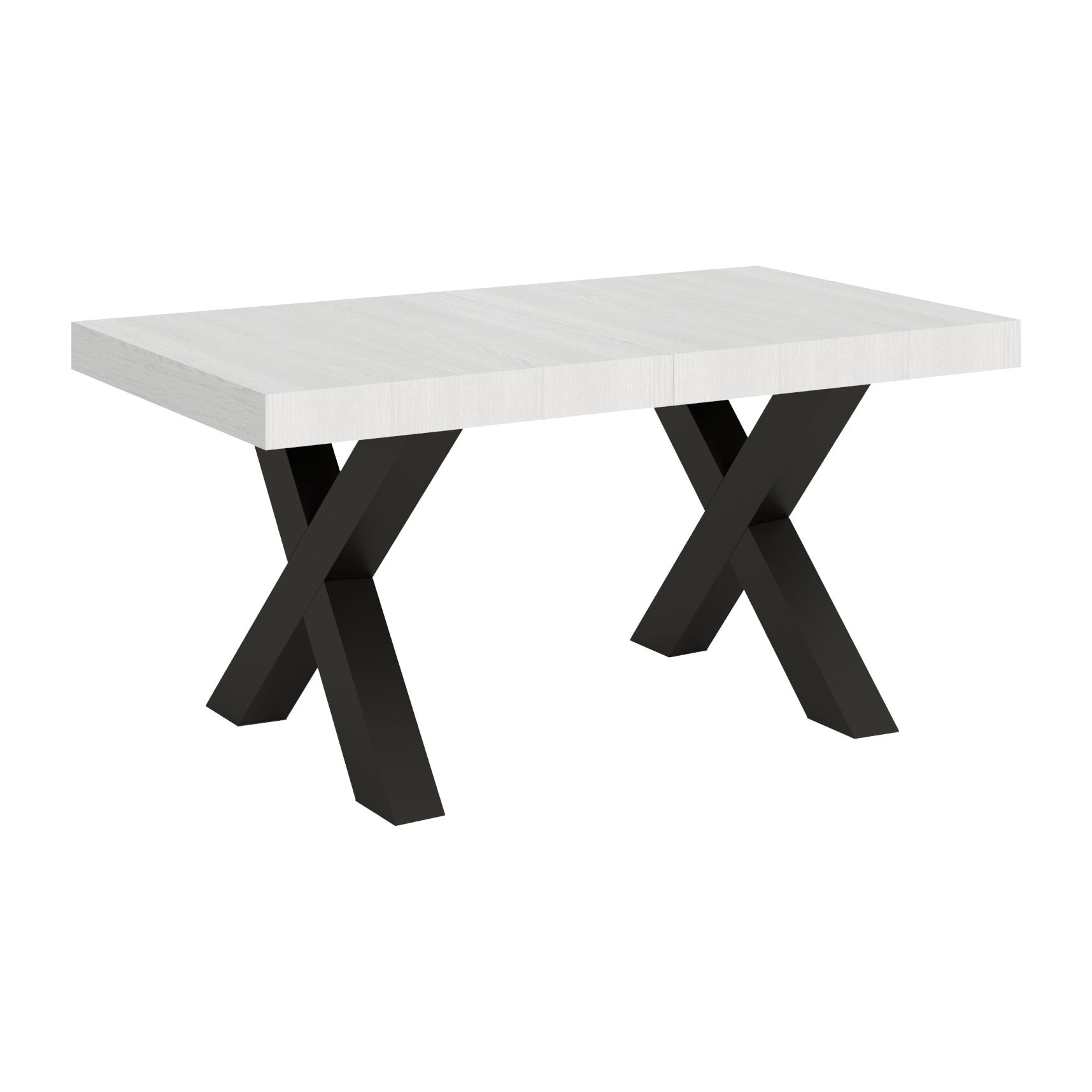 Table extensible 90x160/420 cm Traffic Frêne Blanc cadre Anthracite