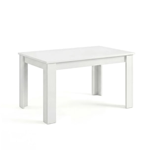 Mesa de comedor extensible en blanco mate 140-190x90 cm Sira Blanco Artik (Blanco Mate)