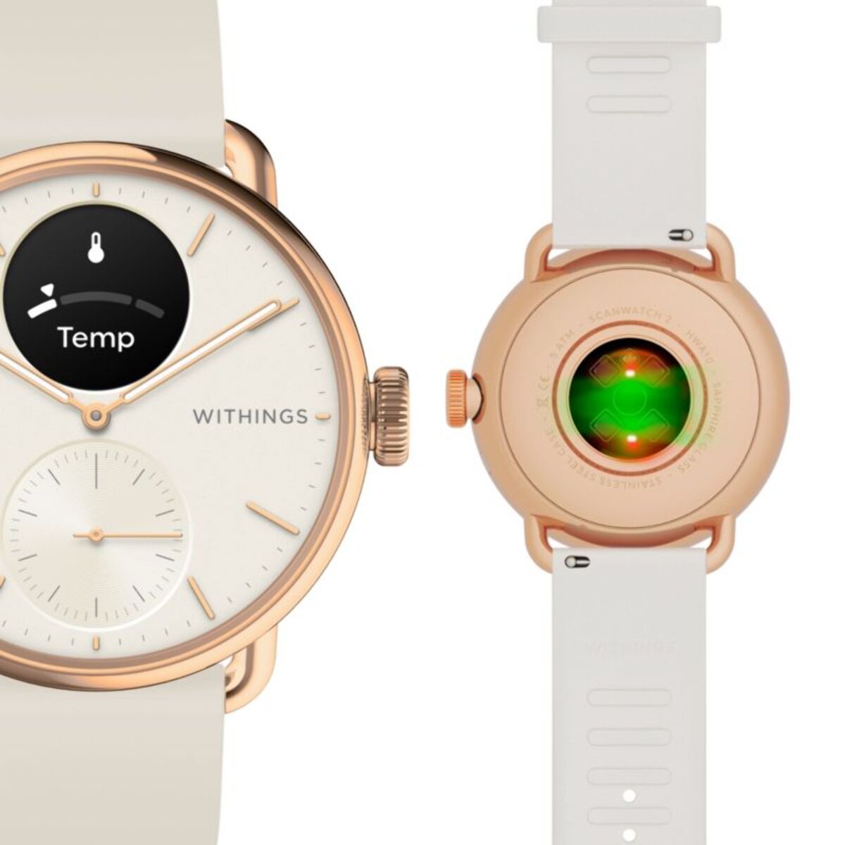 Montre santé WITHINGS Connecté Scanwatch 2 Rose Gold Sand 38mm