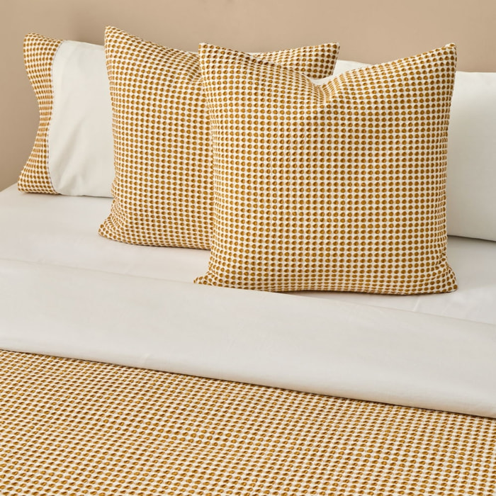 Funda nórdica tejido gofrado Fotex color amarillo ocre 100% Algodón