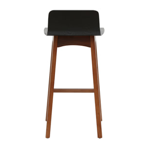 Tabourets de bar scandinaves noyer et noir H65 cm (lot de 2) BALTIK