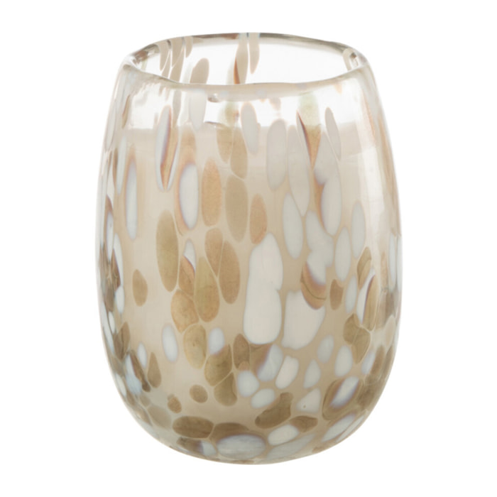 J-Line bougie parfumée Mia - Osmanthus & Suede - verre - blanc/mix - small - 90H