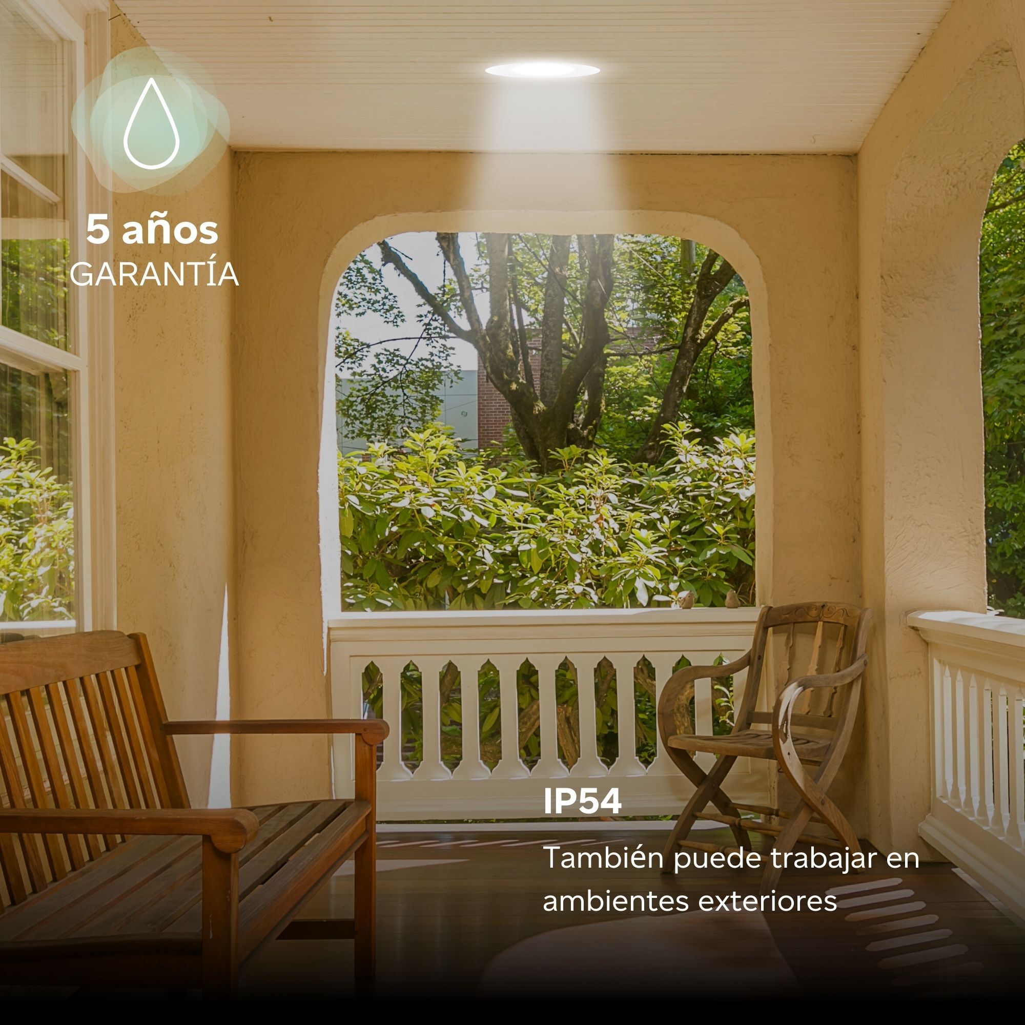 FORLIGHT Easy circular downlight redondo con luz led blanco cálido 3000k en color gris