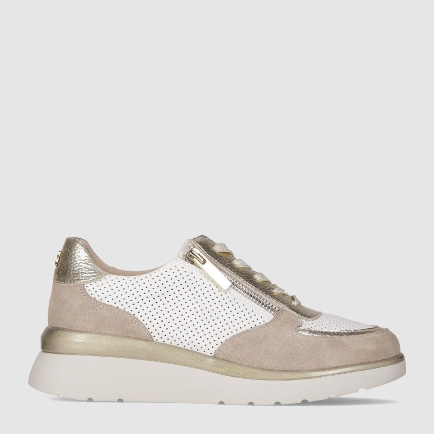 Deportivos de Serraje - Oro - Tacón: 3 cm