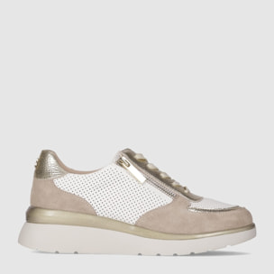 Deportivos de Serraje - Oro - Tacón: 3 cm