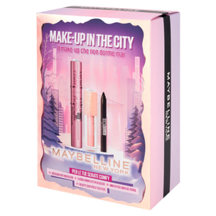 Confezione Regalo Natale Make Up in The City con Mascara Sky High + Lifter Gloss Ice 002 + Matita + Beauty Case