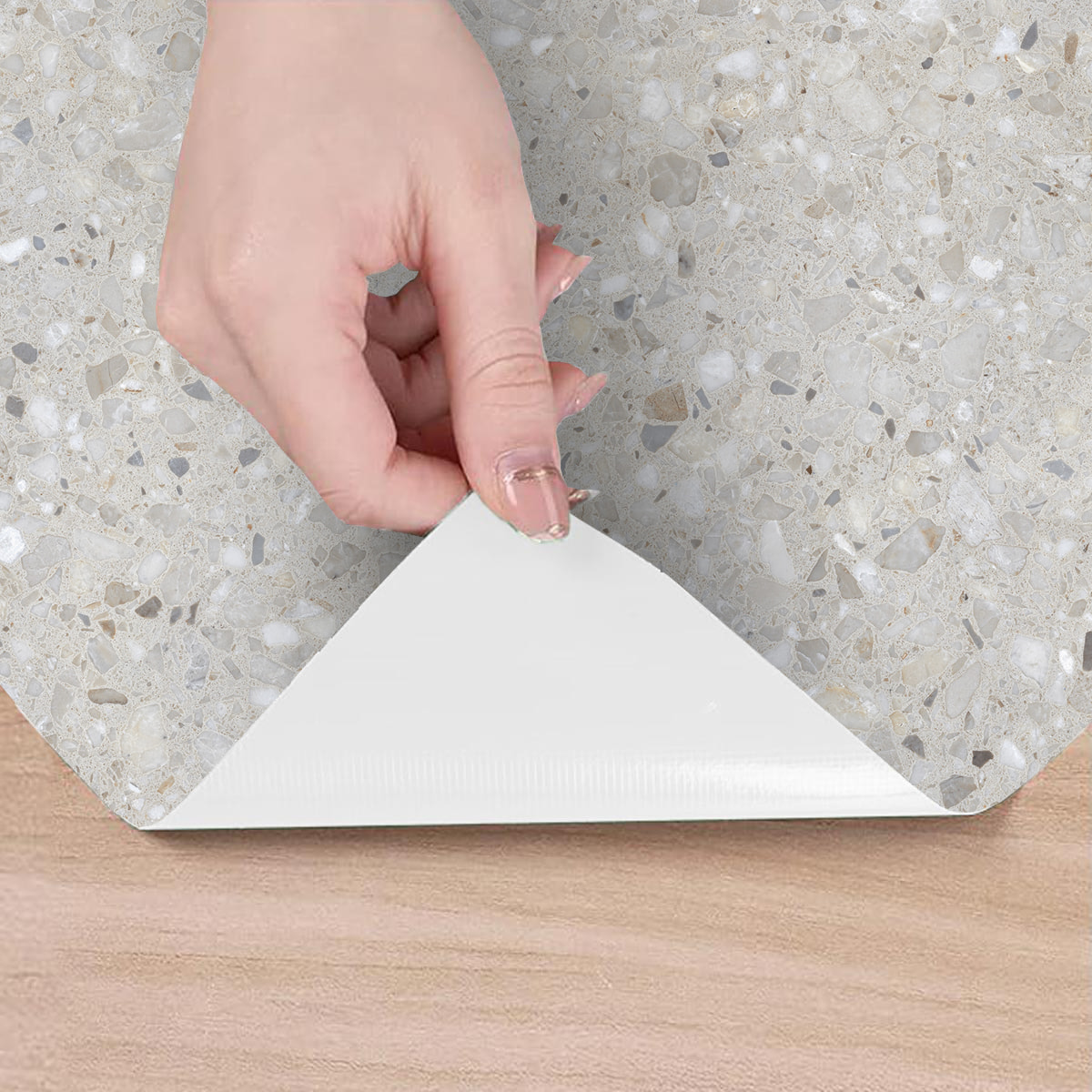 Revêtement sticker sol - TERRAZZO - Rouleau adhésif Protection Anti-dérapant