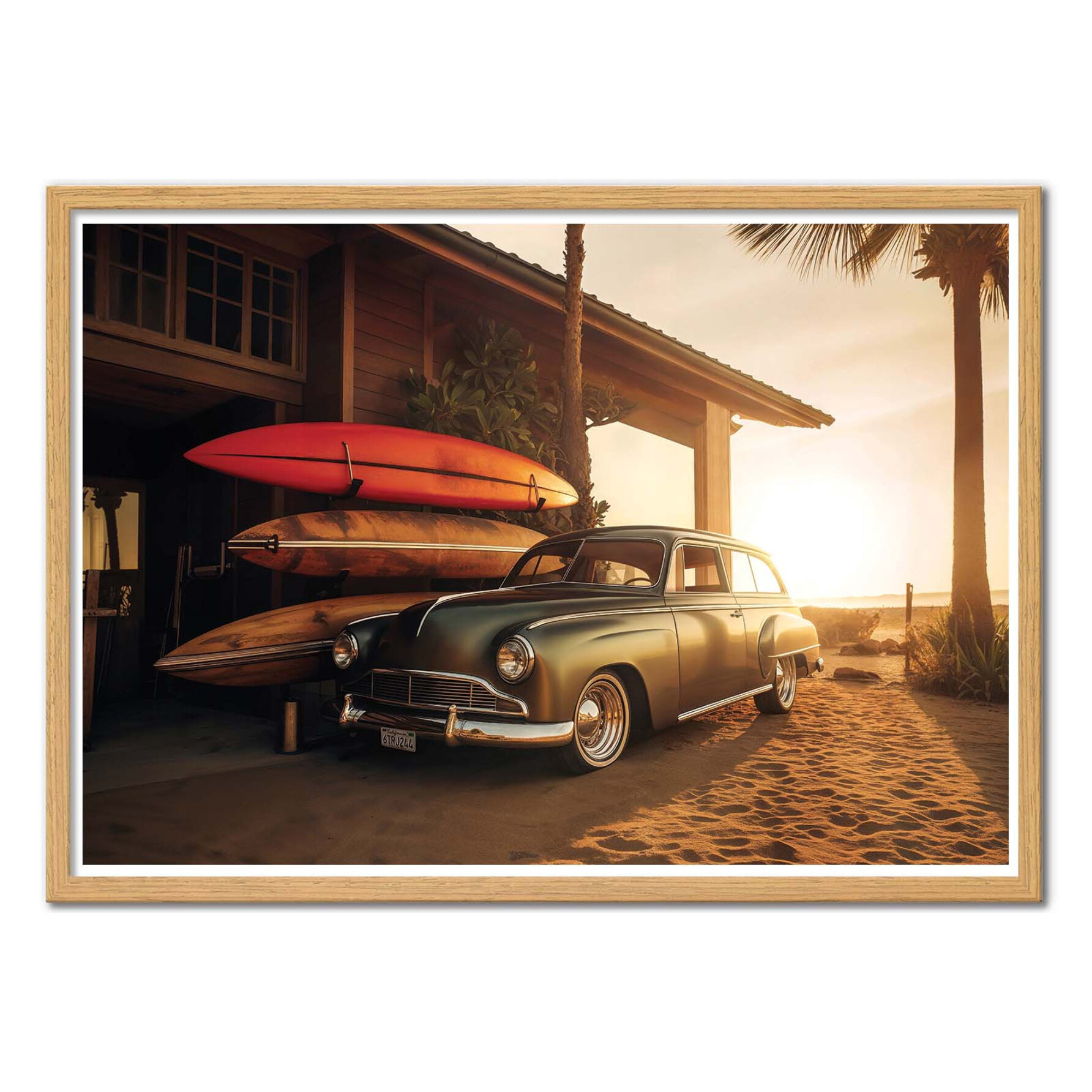 Affiche - California Sunset Car - Philippe Hugonnard