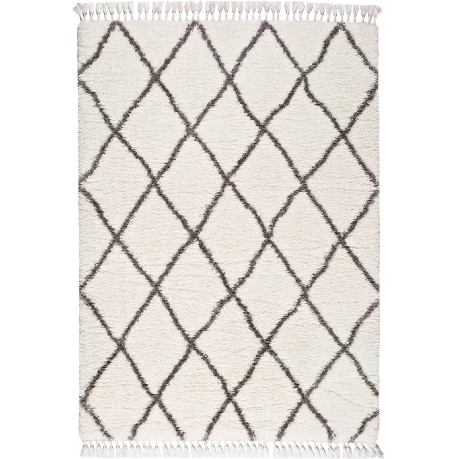 SAMIRA Alfombra shaggy bereber blanco, varias medidas disponibles.