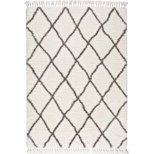 SAMIRA Alfombra shaggy bereber blanco, varias medidas disponibles.