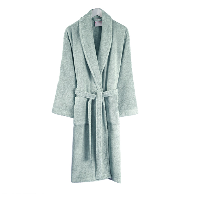 Peignoir femme 100% coton céladon