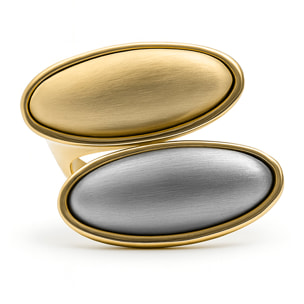 Anillo Fizza acabado oro amarillo 18k y rodio
