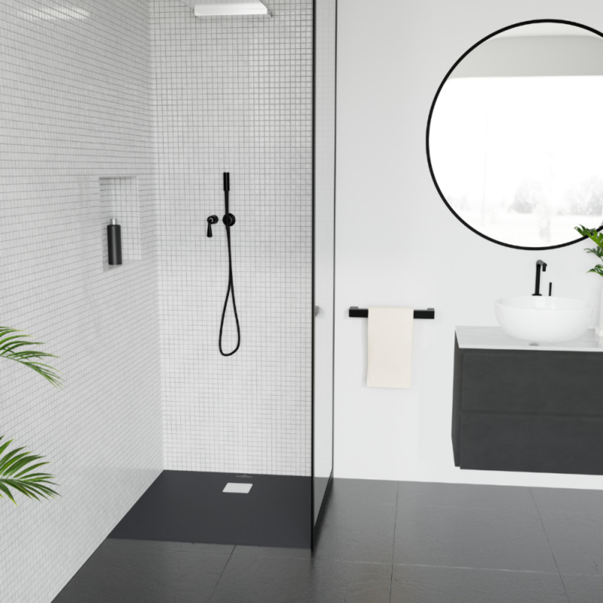 Receveur découpable Exclusive anthracite