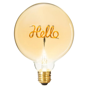 Ampoule LED mot "Hello" ambrée E27
