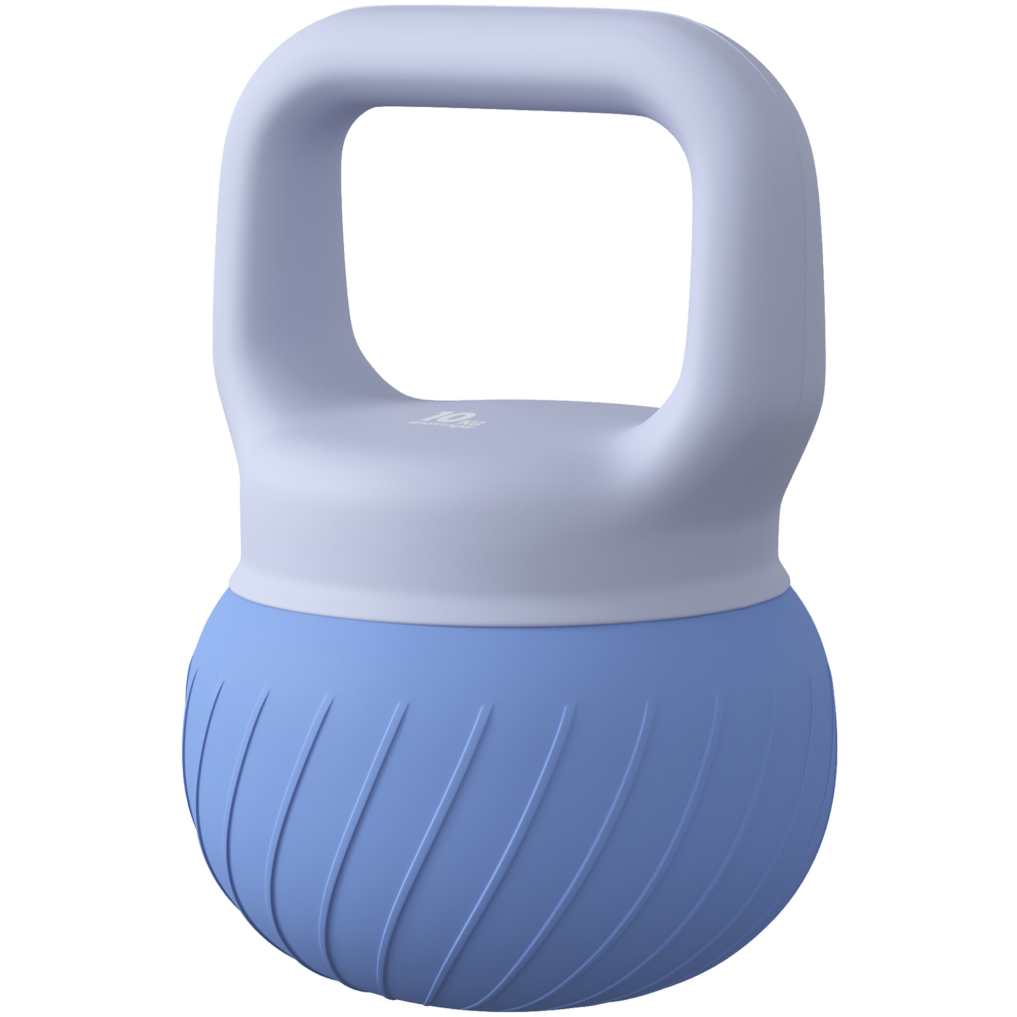 Kettlebell  10 Kg - poignée ergonomique antidérapante - revêtement souple - bleu