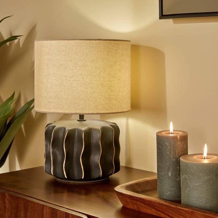 Lampe Malya cylindrique H.35cm noir