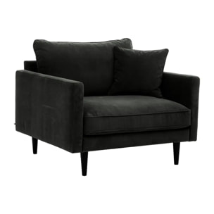 Fauteuil XL "Candice" velours vert kaki