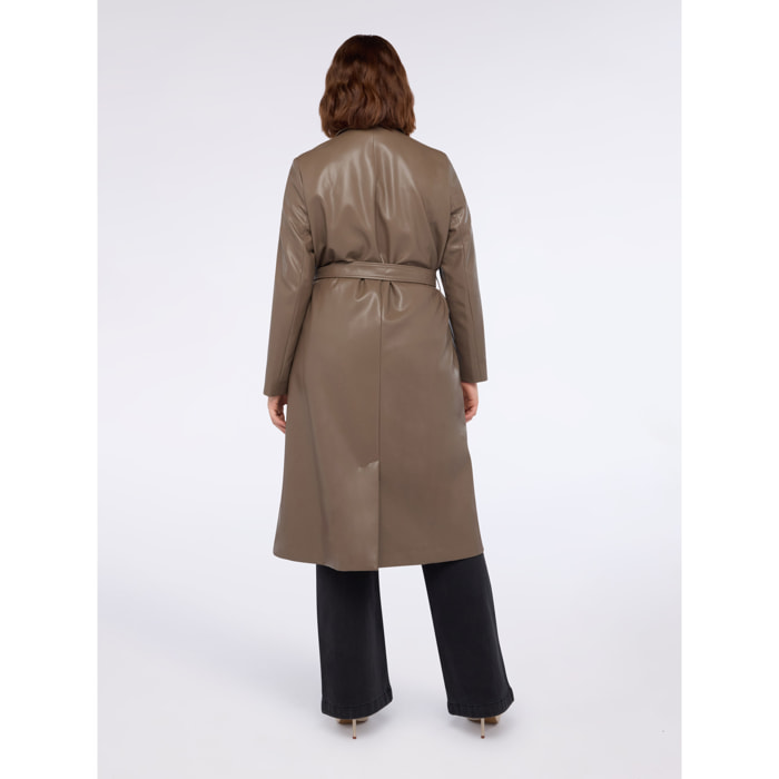 Fiorella Rubino - Trench lungo con cintura in vita - Grigio