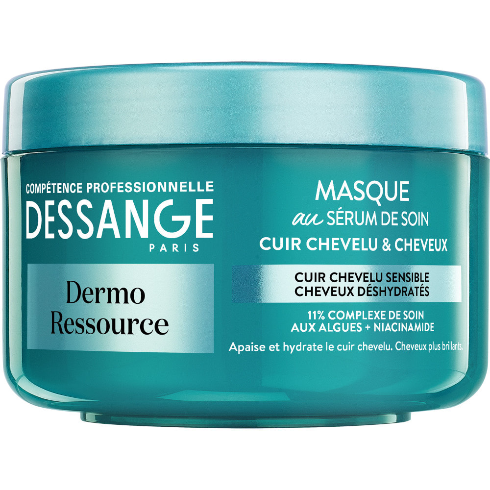Dessange Dermo Ressource Masque au Sérum de Soin Hydra-Apaisant Cuir Chevelu Sensible, Cheveux Déshydratés 250ml