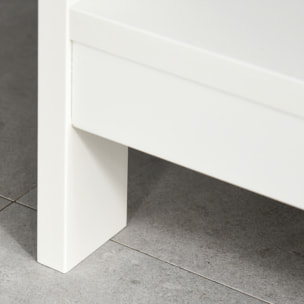 Console style table de drapier néo-rétro 2 tiroirs 2 étagères dim. 100L x 30l x 80H cm MDF blanc