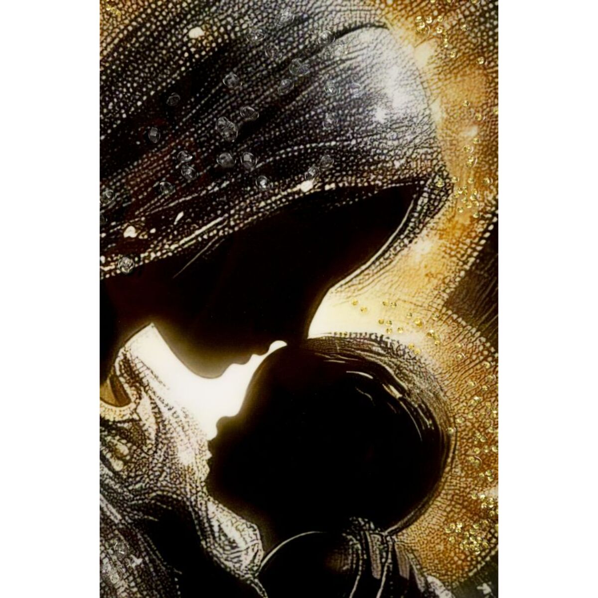 STAMPA DECORATA SU TELA LACCATA C/CORNICE MATERNITY -B- CM 60X3,5
X90