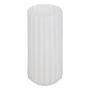Vase Fleur de rose Strié 12x12x28cm Blanc