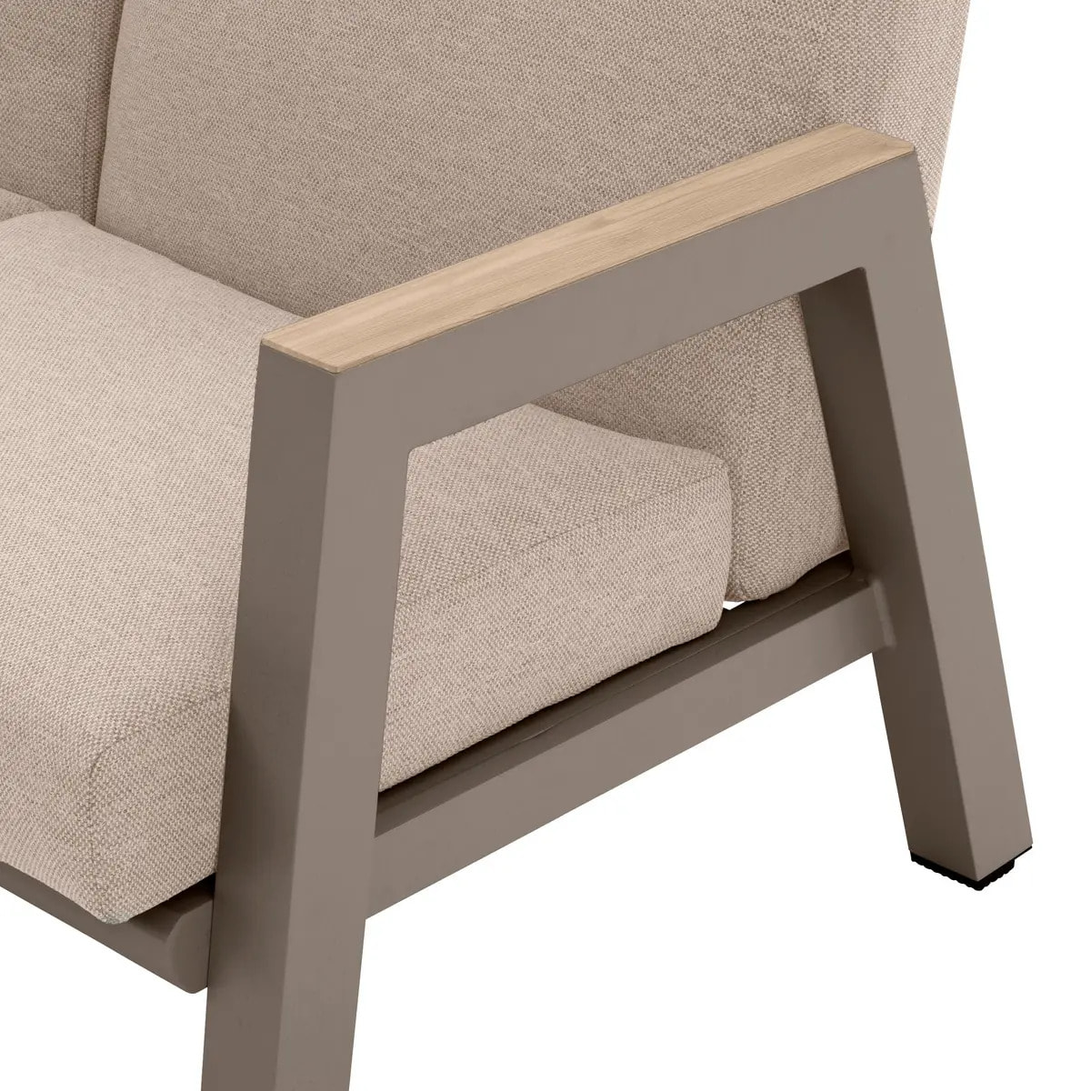 Canapé de jardin "Axiome" praline & beige 2 places en aluminium et polyester