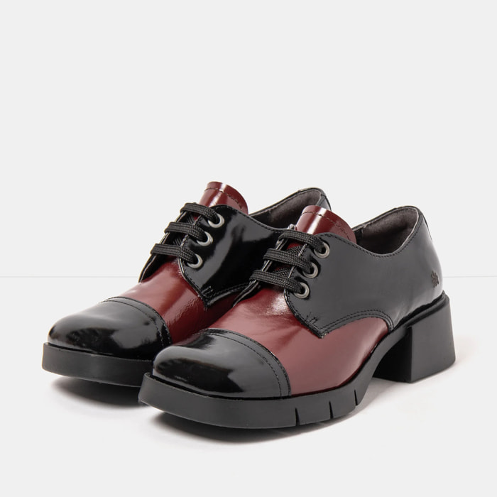 Zapatos 1289 NAPPA SHINNY BLACK-BURDEOS / VARSOVIA color Black-burdeos