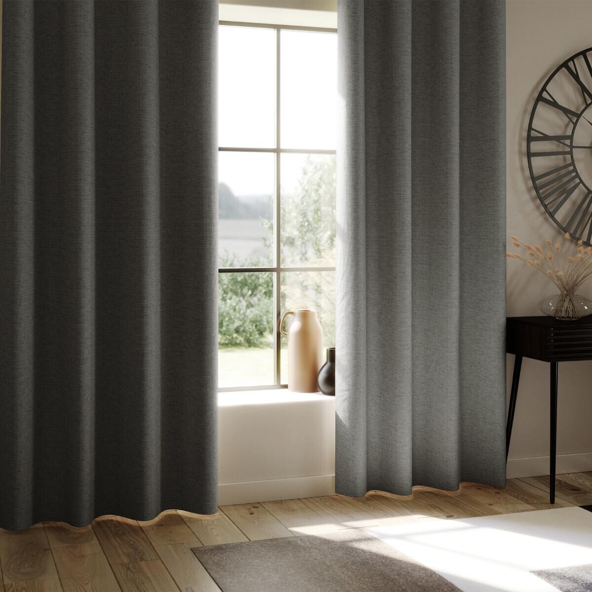 Rideau occultant "Lua" gris ardoise 140x260cm