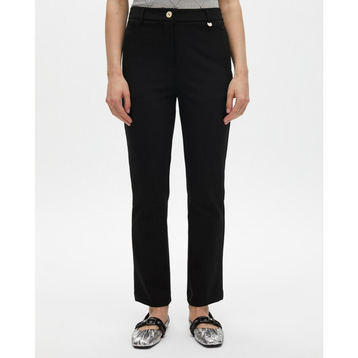 Pantaloni Basici in Tessuto Tecnico