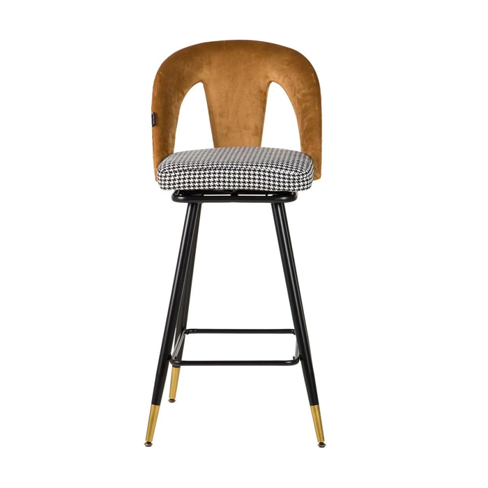 Taburete Bar Velvet Amarillo Harbor 46x53x106 Cm