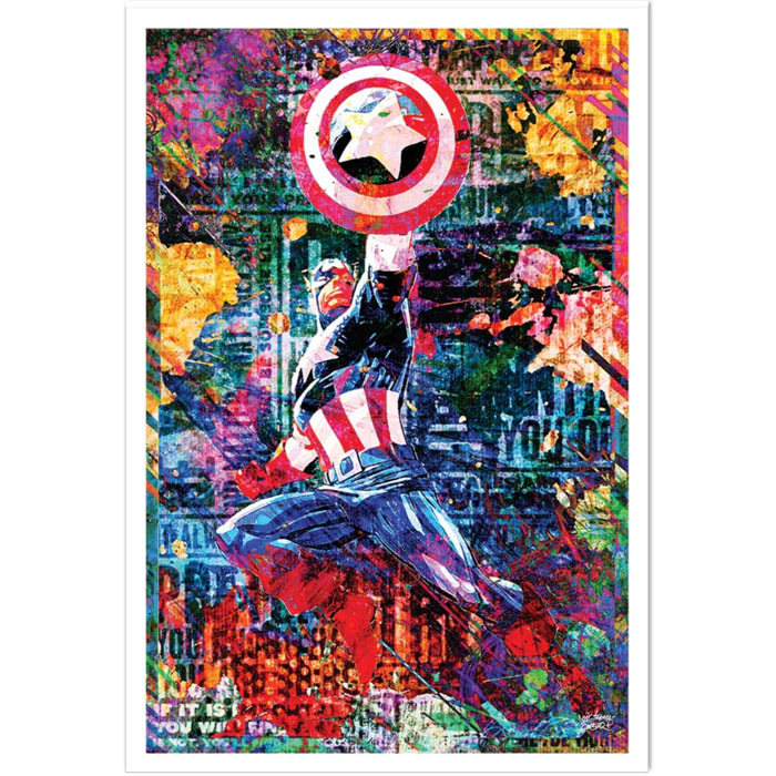 Affiche graffiti captain america Affiche seule