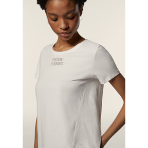 T-shirt donna in jersey con retro fantasia paisley