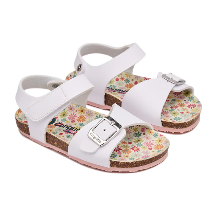 Sandalias Planas de Niña Bio en Blanco