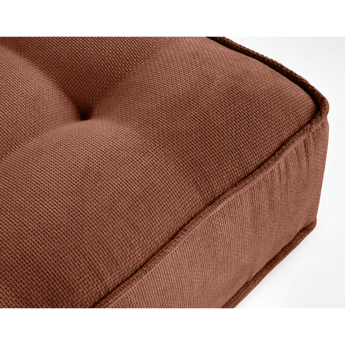 Marisol - canapé d'angle modulable 4 places - velours texturé - Terracotta