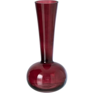J-Line vase base ronde - verre - bordeaux