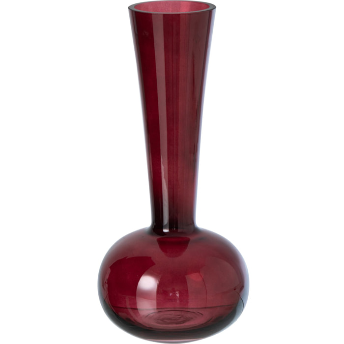 J-Line vase base ronde - verre - bordeaux