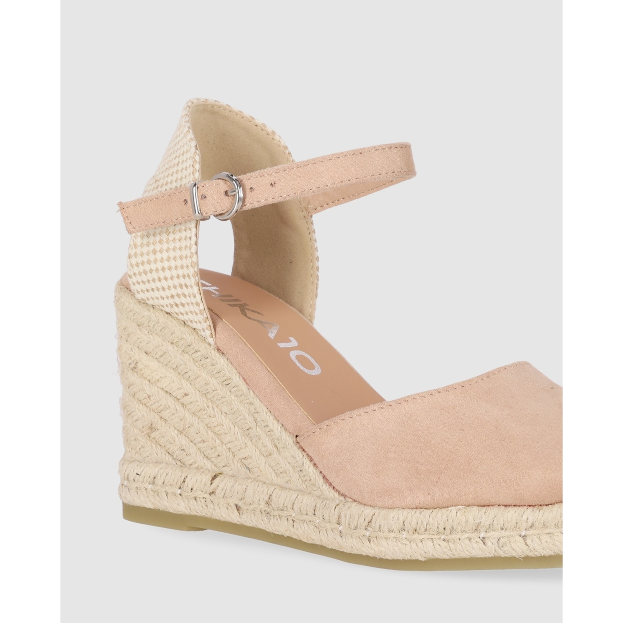 Sandalias de Tejido - Nude - Tacón: 8 cm