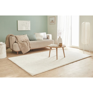 Cosy - tapis salon à poils longs tout doux, blanc