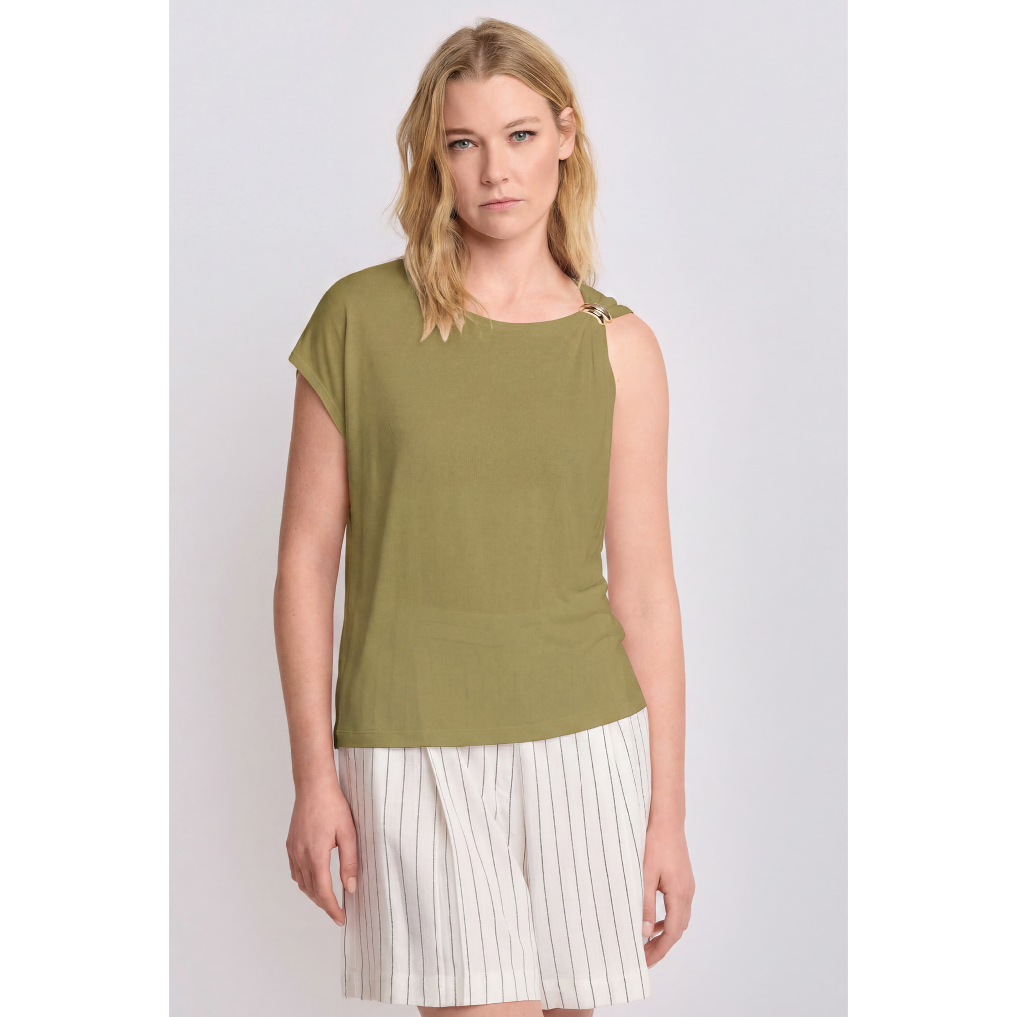 Kocca - T-shirt con dettaglio gioiello Donna, Tinta unita, Girocollo
