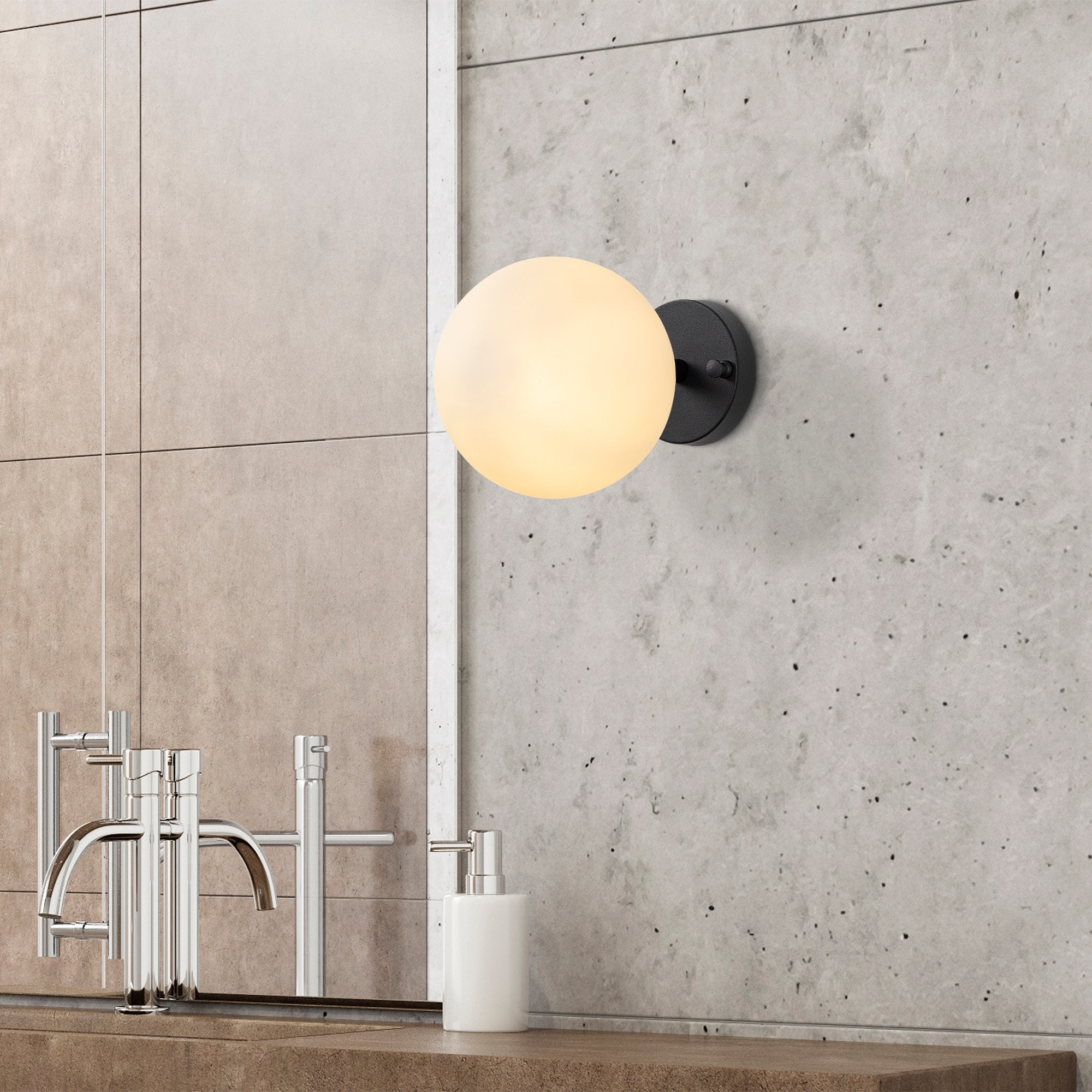 Aplique de pared pantalla blanca, metal , negro, 15x15x24, casquillo E14 Max 15 W