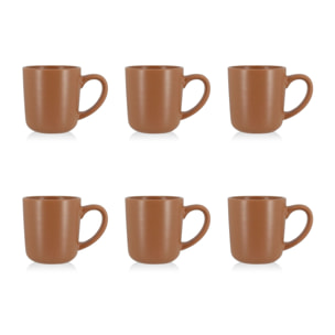 Lot de 6 mugs 38cl en grès marron ARITA