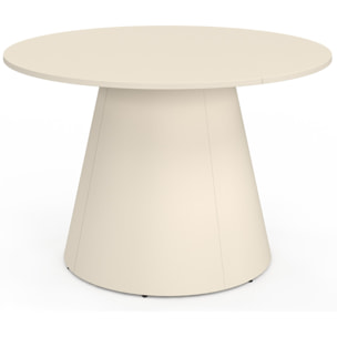 Table à manger ronde Aléna Ø120cm métal beige